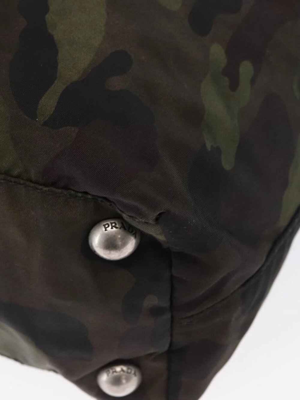 PRADA Camouflage Tote Bag Nylon Khaki Auth gh1628 - Picture 5 of 16